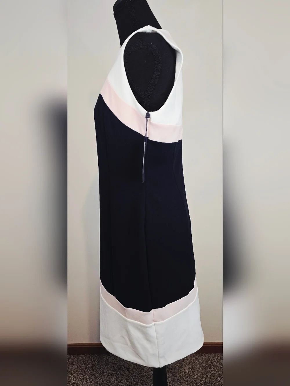 Tommy Hilfiger Colorblock Sheath Dress Sleeveless Pink White Navy NWT Preppy - Picture 5 of 10